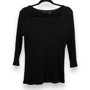 Adrienne Vittadini Black Ribbed Sweater